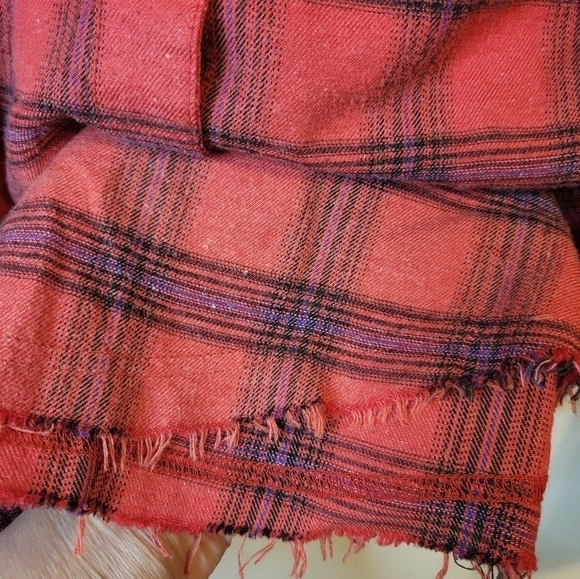 NWT Lamiel by Hyped Unicorn Med Distressed Flannel red plaid "Run Away With Me" - Picture 10 of 12
